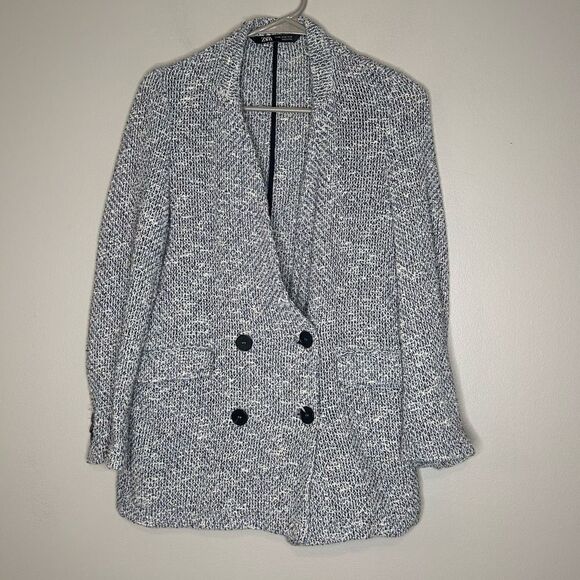 Zara Double Breasted Knit Blazer - Picture 1 of 7